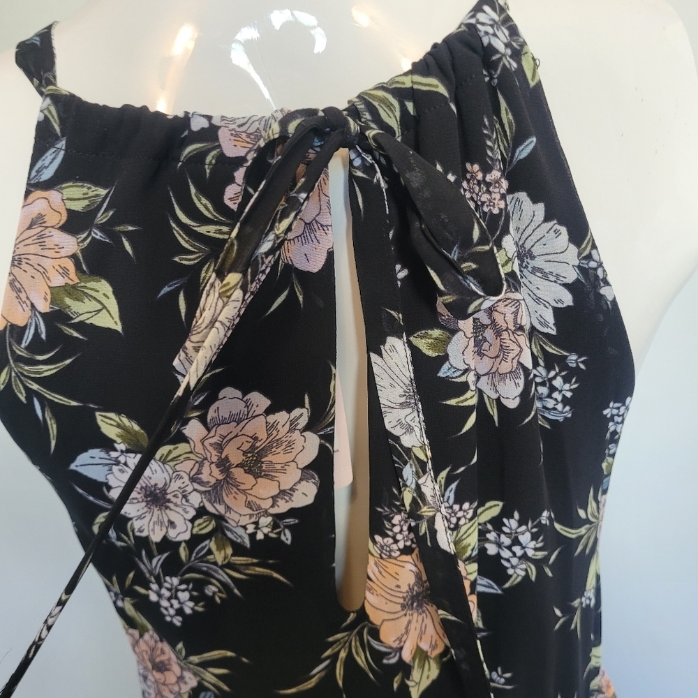 Torrid Black Floral Chiffon Print Mini Dress, BNWT, Size 1X - Picture 5 of 8